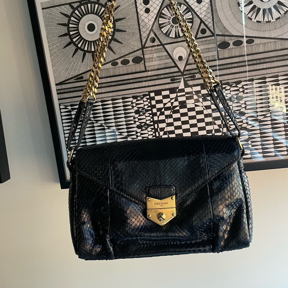 Python Ysl Vintage Yves Saint Laurent Bag Authent… - image 2